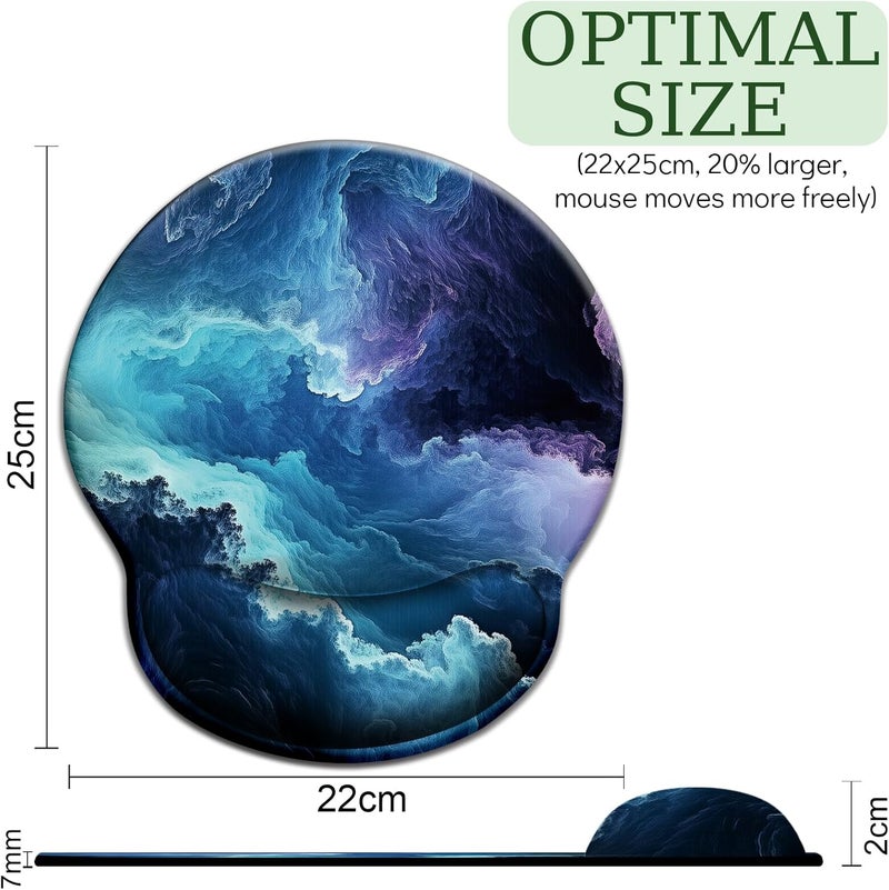 LIMKRIAN Galaxy Mouse Pad with Wrist Rest, Ergonomic Mouse Pad Wrist Support with Non-Slip Pain Relief PU Base, Funny Gaming Computer Mousepad, Cute Office Supplies Home Desk Accessories Decor - Image 4